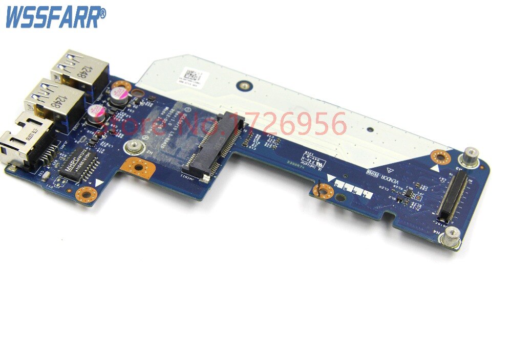 Original FOR Dell 17R 7520 USB Ethernet LAN Connector Board with mSATA port QCL00/10 LS-8242P 0N7JHH N7JHH