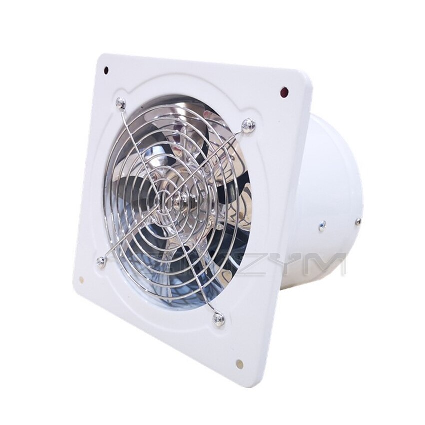 8 Inch High-speed Silent Exhaust Fan Stainless Steel Fan Blade Toilet Window Extractor Exhaust Ventilator Ventilation Fans 80W: white