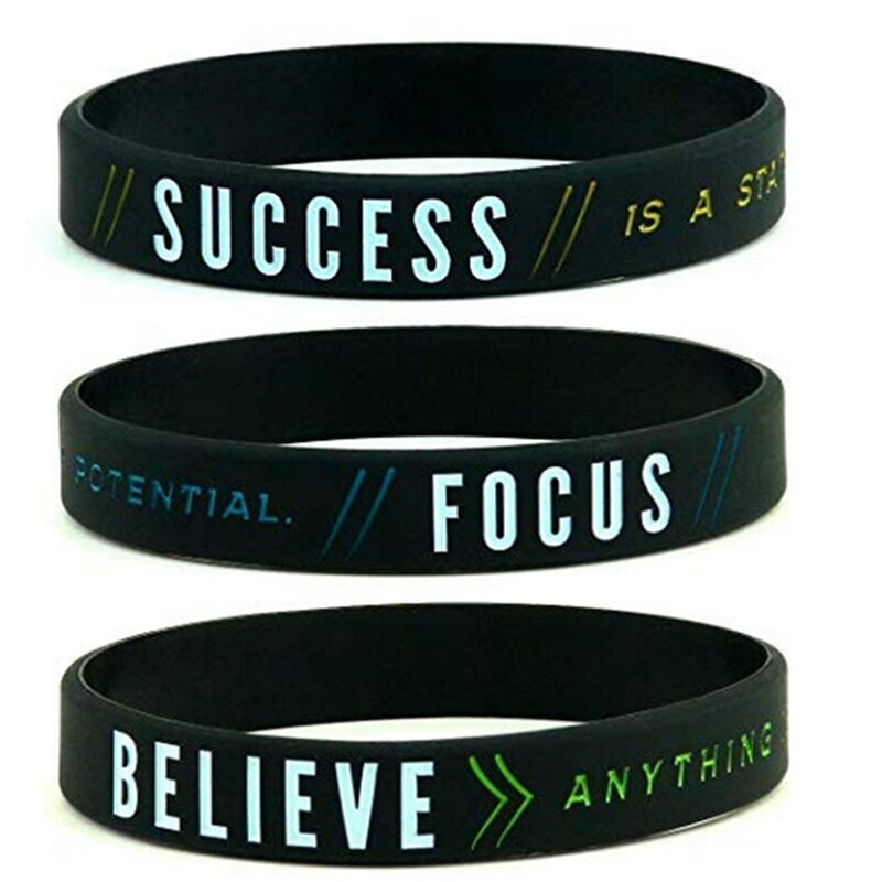 Succes Focus Geloven Motivatie Polsband Silicone Armbanden