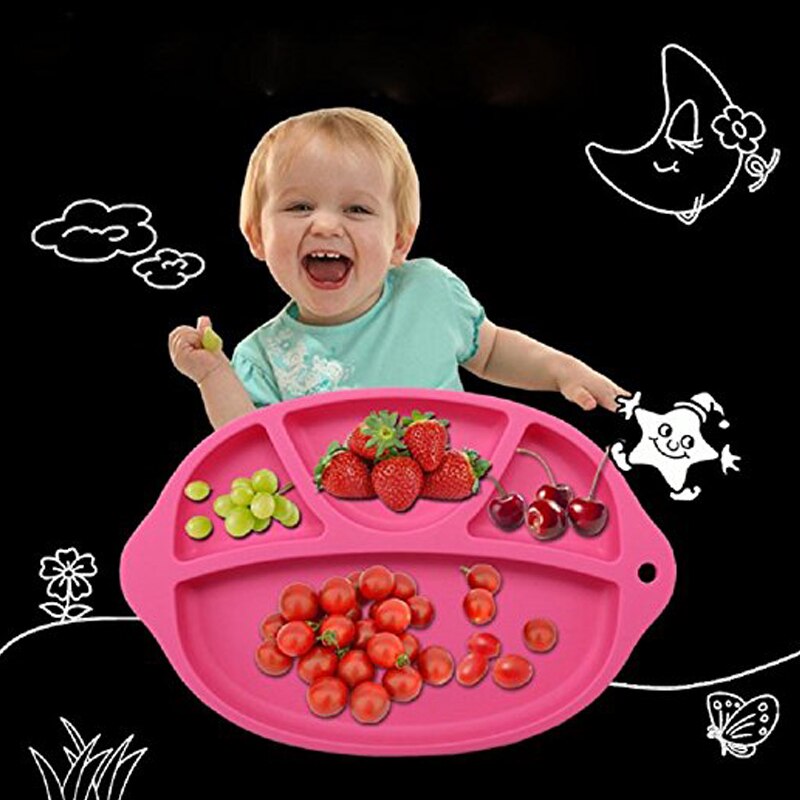 Silikon baby middag tallerken glidebestandig ett stykke silikon baby matte matte matfat matskål låve retter servise  jk882189