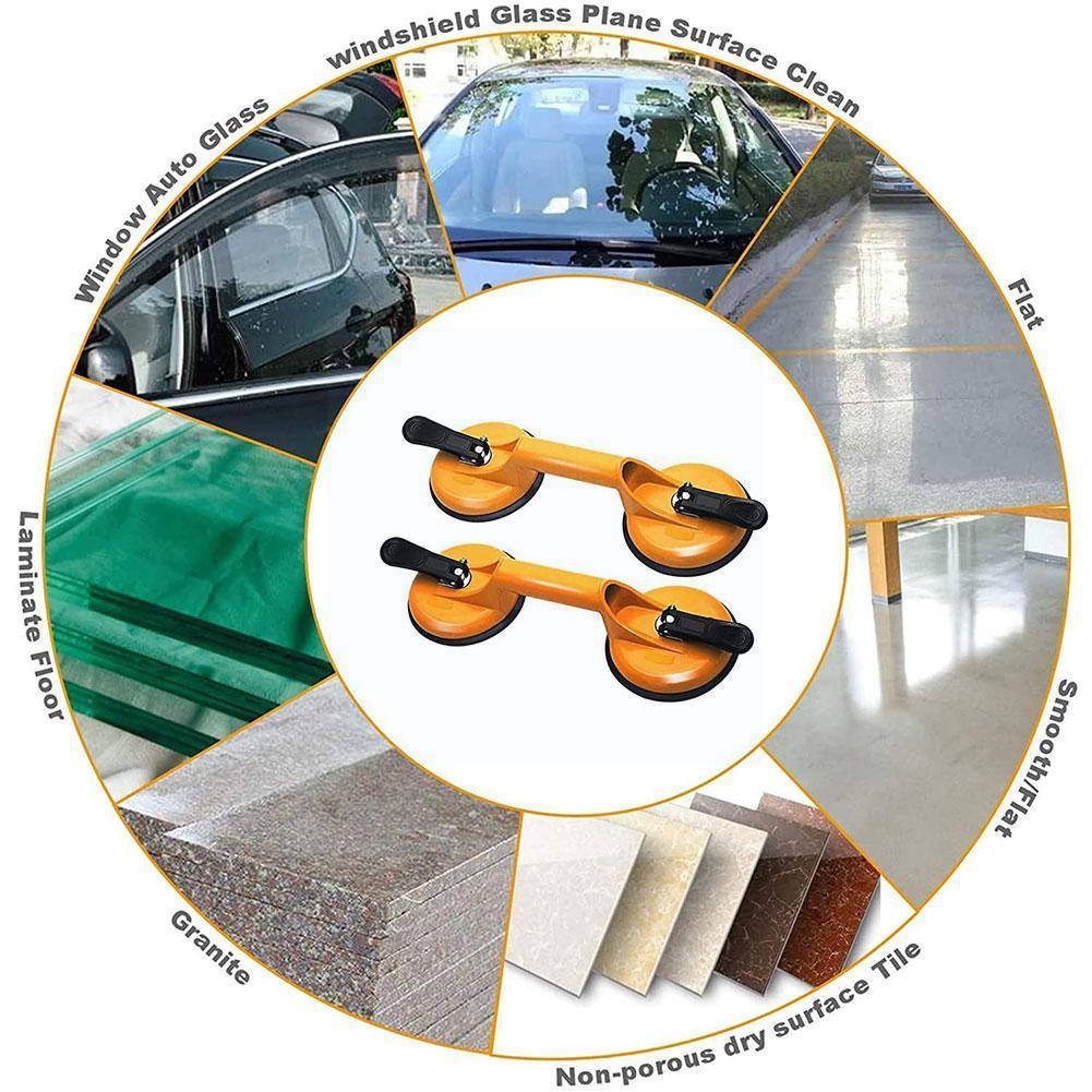 Dubbele Klauw Zware Zuignap Glas Zuignappen-Duty Puller/Lifter/Grijper Plaat/Houder Vacuüm Ijzer dubbele Handvat Heavy X6v2