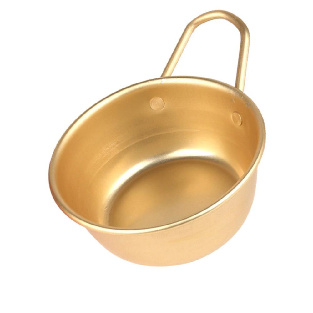 Korean Traditional Aluminum Round Rice Bowl Wine Cup with Handle for Makgeolli