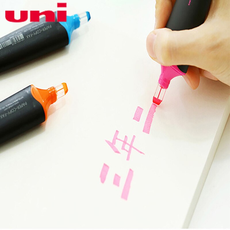 6 Stuks Uni Mitsubishi USP-200 Markeerstiften Marker Pen Premium Fluorescerende Pen Schuine Tip 6 Kleuren Beschikbaar
