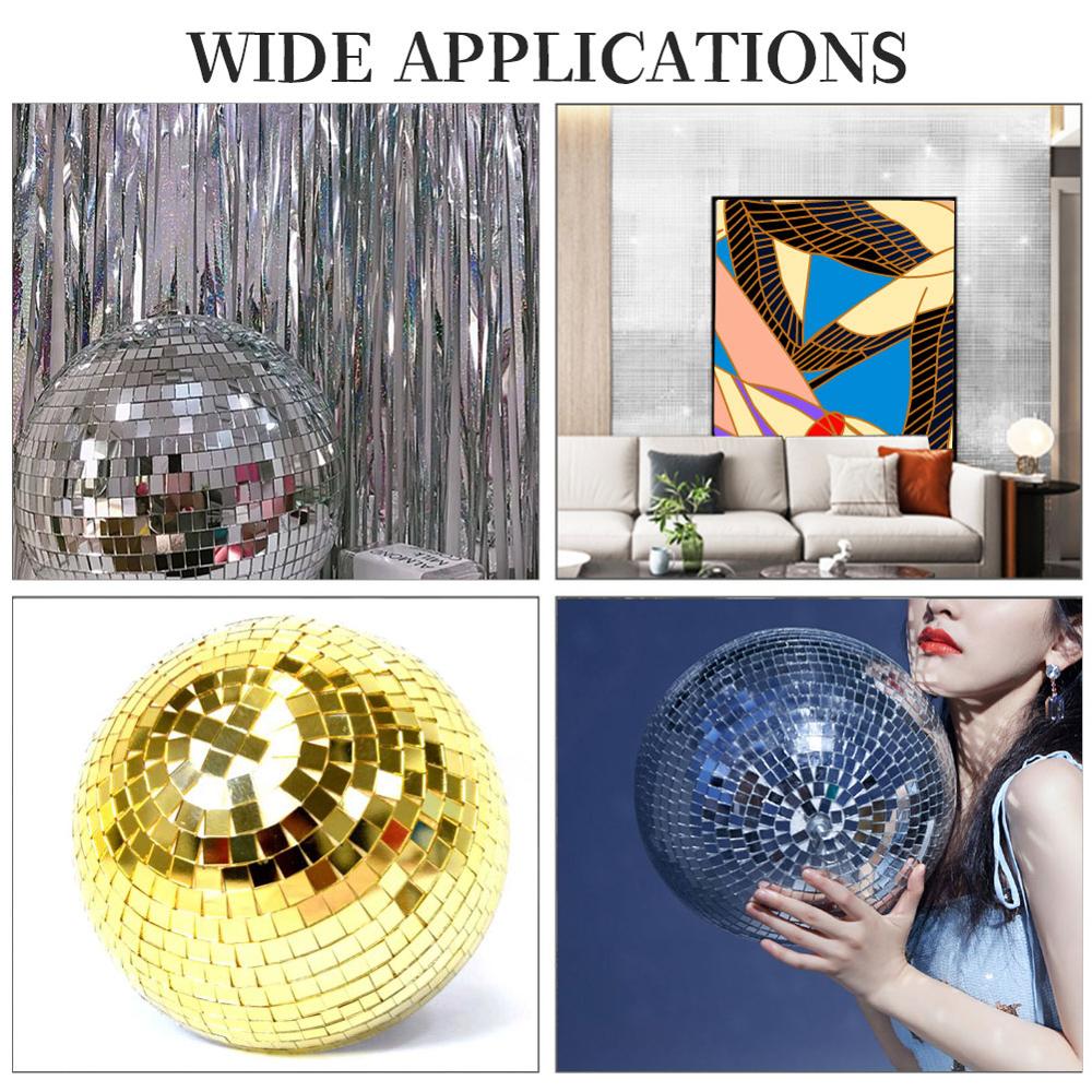 Auto-adhesivo de vidrio Mini cuadrado espejos, azulejos de mosaico para baño artesanías hechas a mano DIY decoración del hogar de plata/oro/rosa