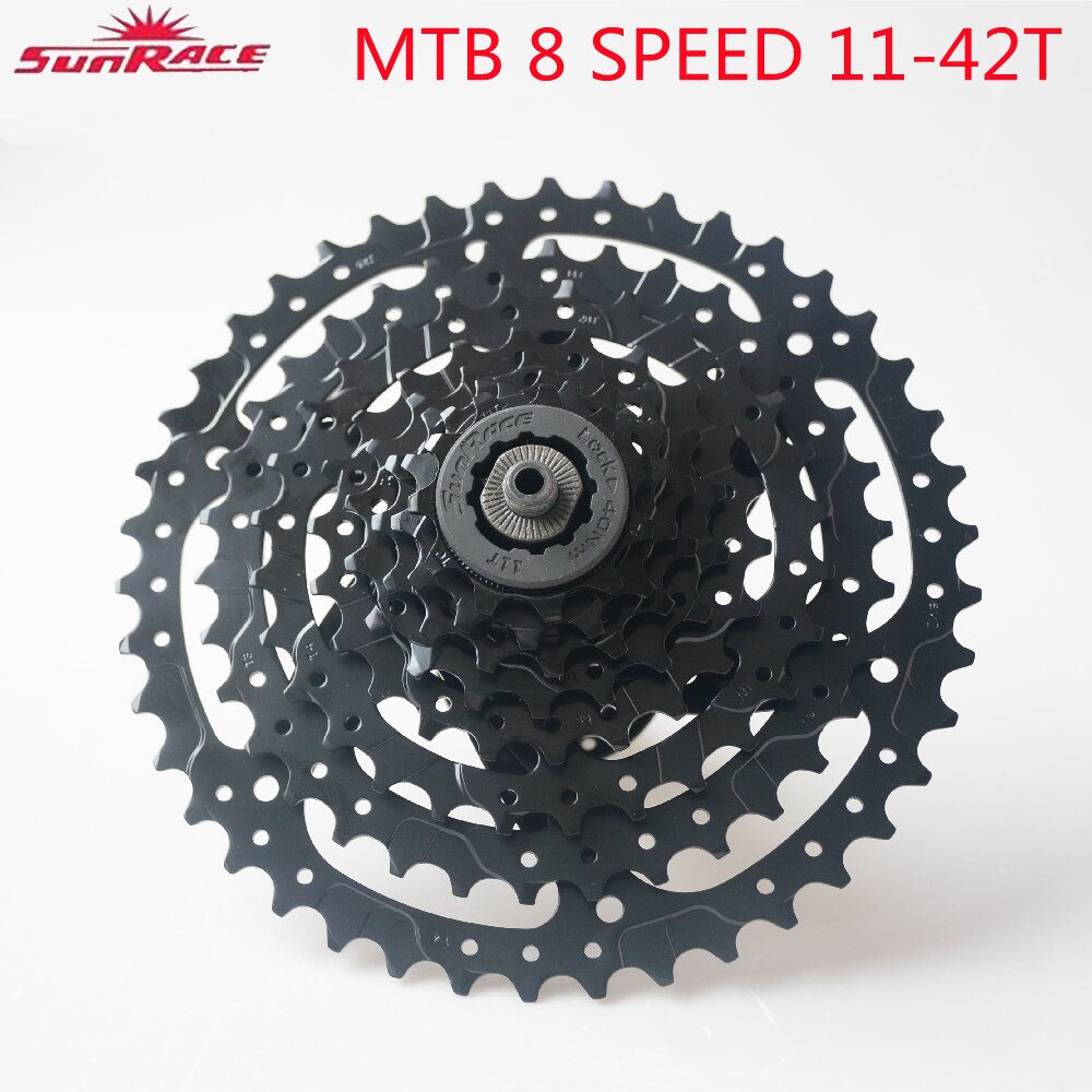 SunRace 8 Speed Bicycle Freewheel Mountain Bike Cassette Tool Flywheel 11-40T/11-42T