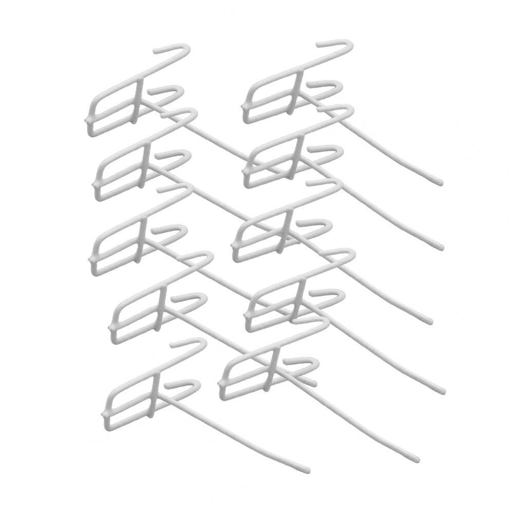 10Pcs Mesh Panel Hooks Stable Reusable Smooth Edge Hangers Metal Hooks: White 15cm