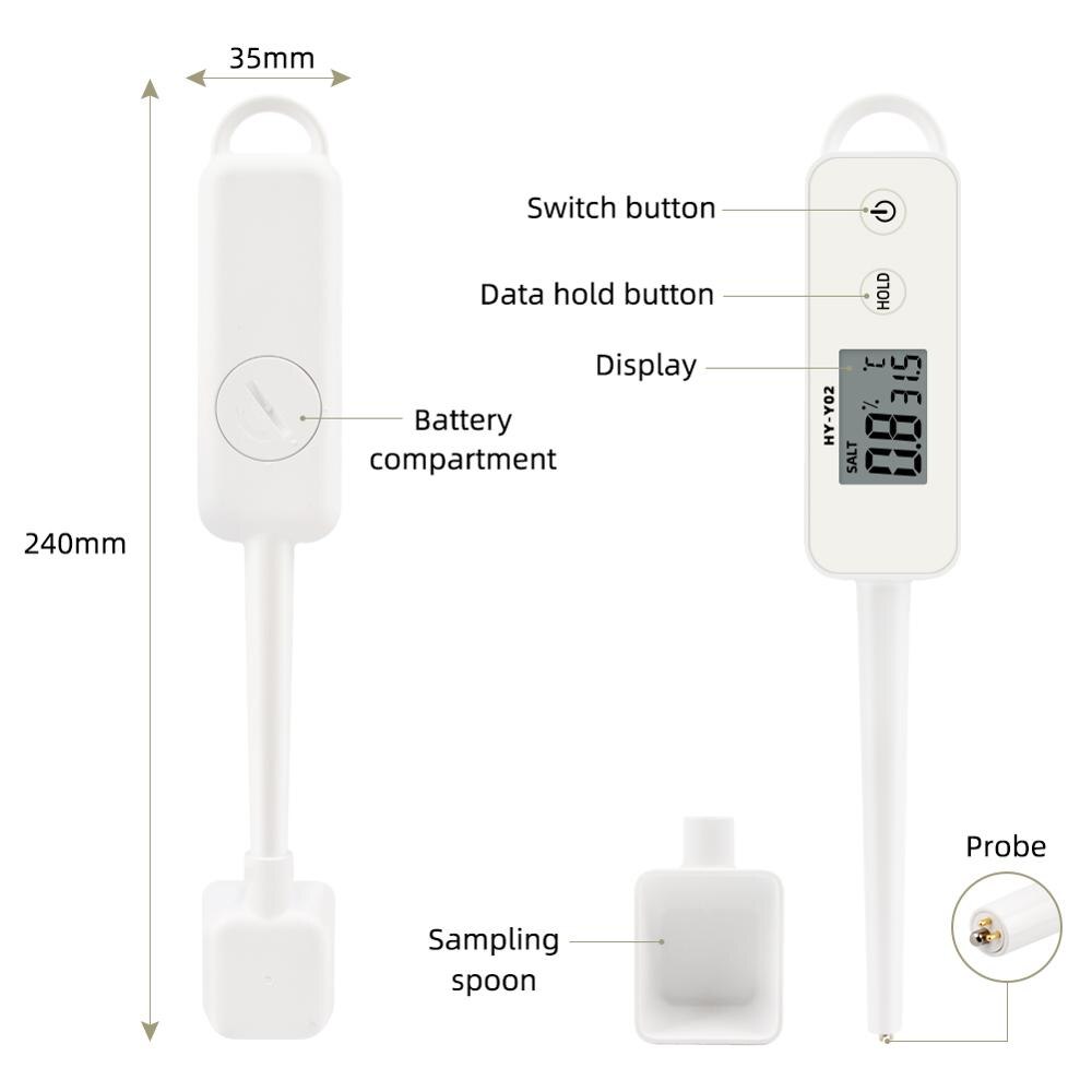 Salinity meter food brine salinity kitchen soup cooked food mariculture precision digital display electronic salt measurement