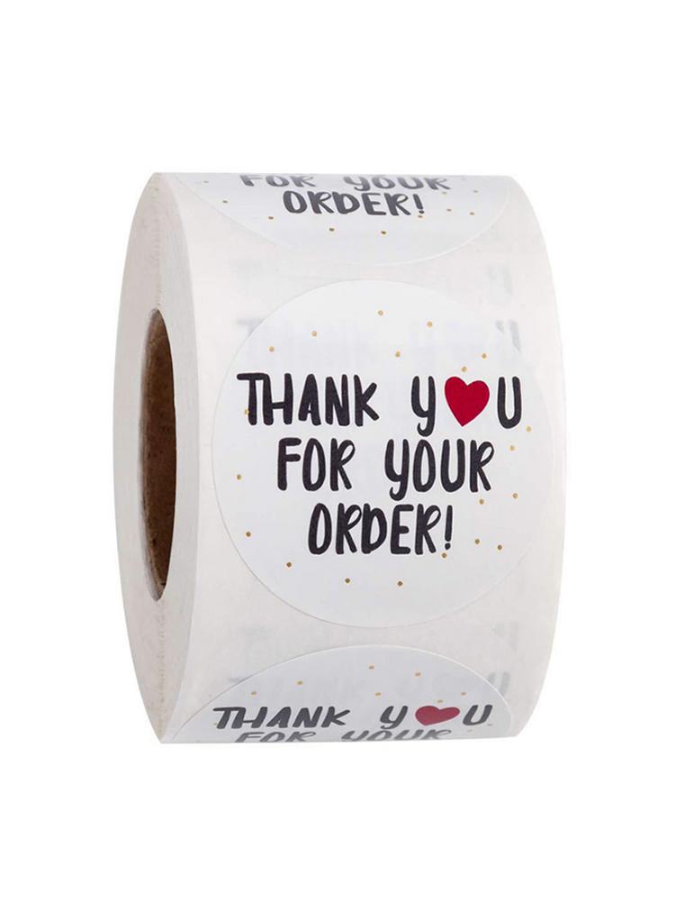 500Pcs/Roll Labels Stickers Dank U Voor Uw Bestelling Stickers Roll Sticker Briefpapier Voedsel Hand Gemaakt Deco voor Envelop