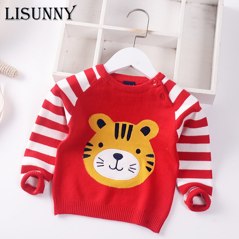 Kinderen Trui Jongens Trui Herfst Winter Kinderkleding Cartoon Tijger Mode Katoen Streep Baby Trui