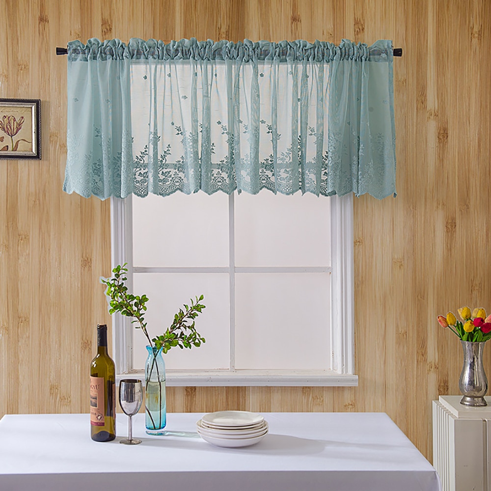 Modern Lace Jacquard Window Curtains Hanging Fabric Lace Hem Coffee Kitchen Cabinet Door Bedroom Home Small Fresh Short Curtain