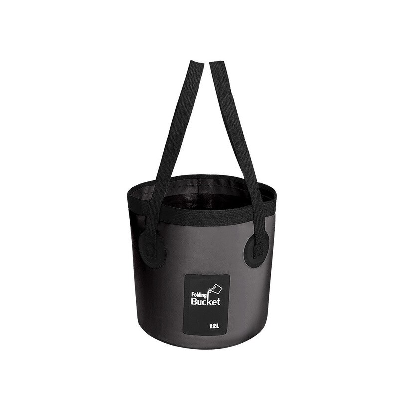 12L 20L Outdoor Waterdichte Water Zakken Vissen Opvouwbare Emmer Multifunctionele Draagbare Emmer Water Container Opslag Carrier Bag: Black 12L