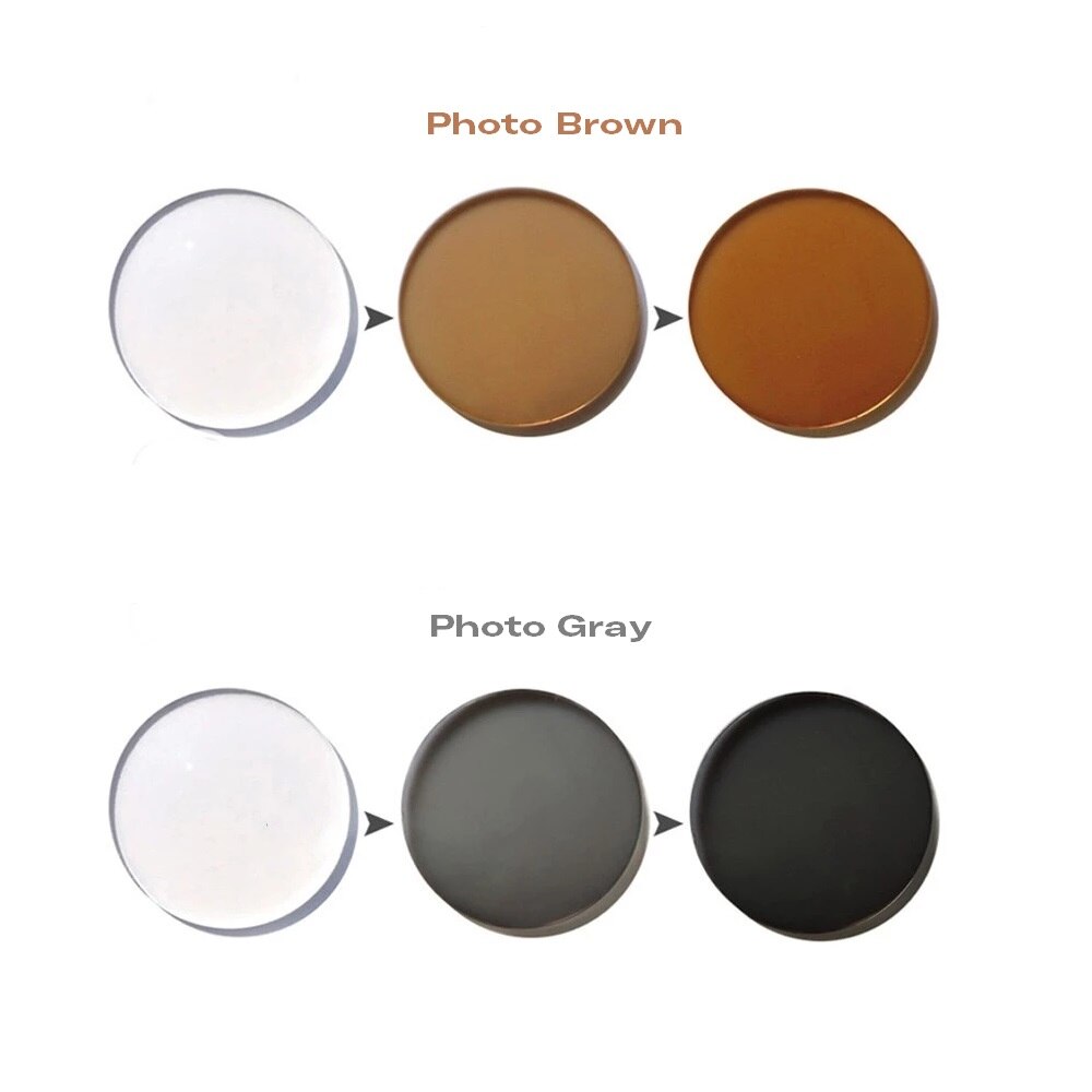 Gafas fotocromáticas para miopía, gafas graduadas ópticas de cristal esférico para miopía, 1,56, 1,61, 1,67, Sph + 6,00 ~-8,00