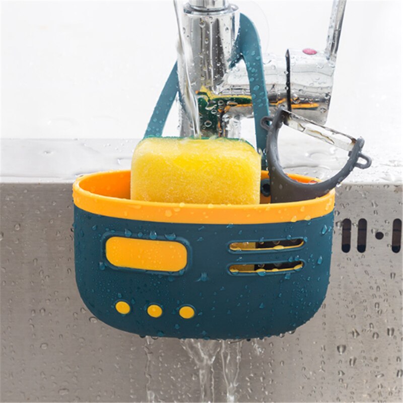 Drain Storage Hanging Basket Kitchen Small Things Utensils Shelf Plastic Saving Space Rack Bag Sink