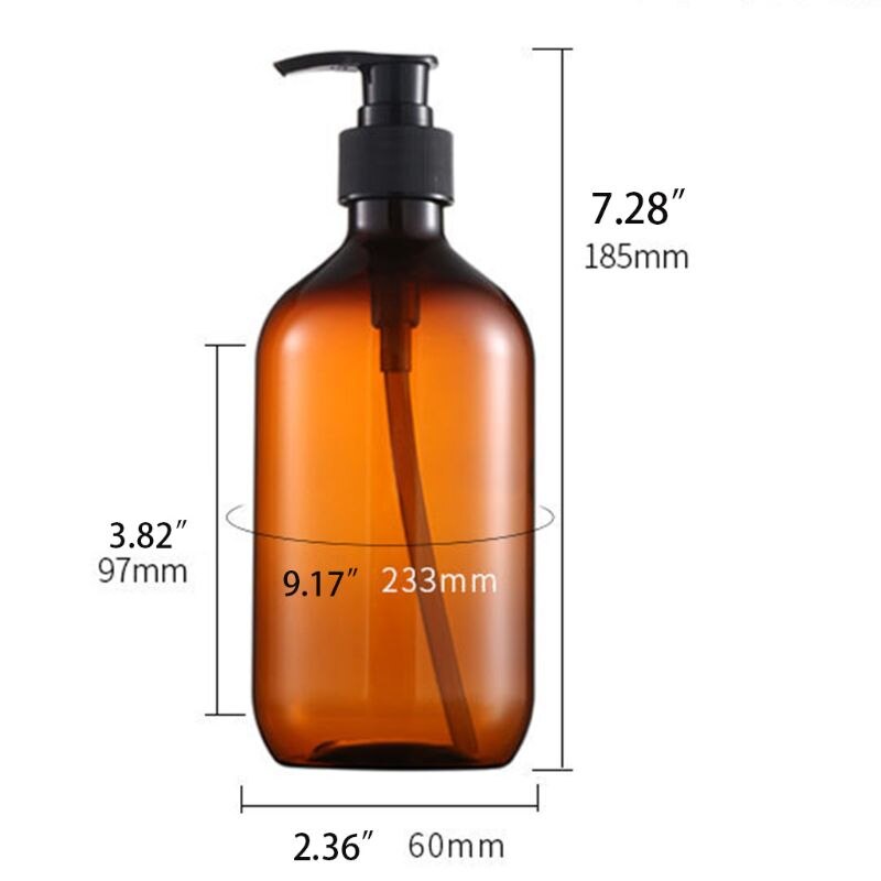 500ml kjæledyr påfyllbar tom flaske trykk pumpe sjampo lotion såpe makeup væske dispenser plastbeholder skjønnhetsprodukt  x7yb