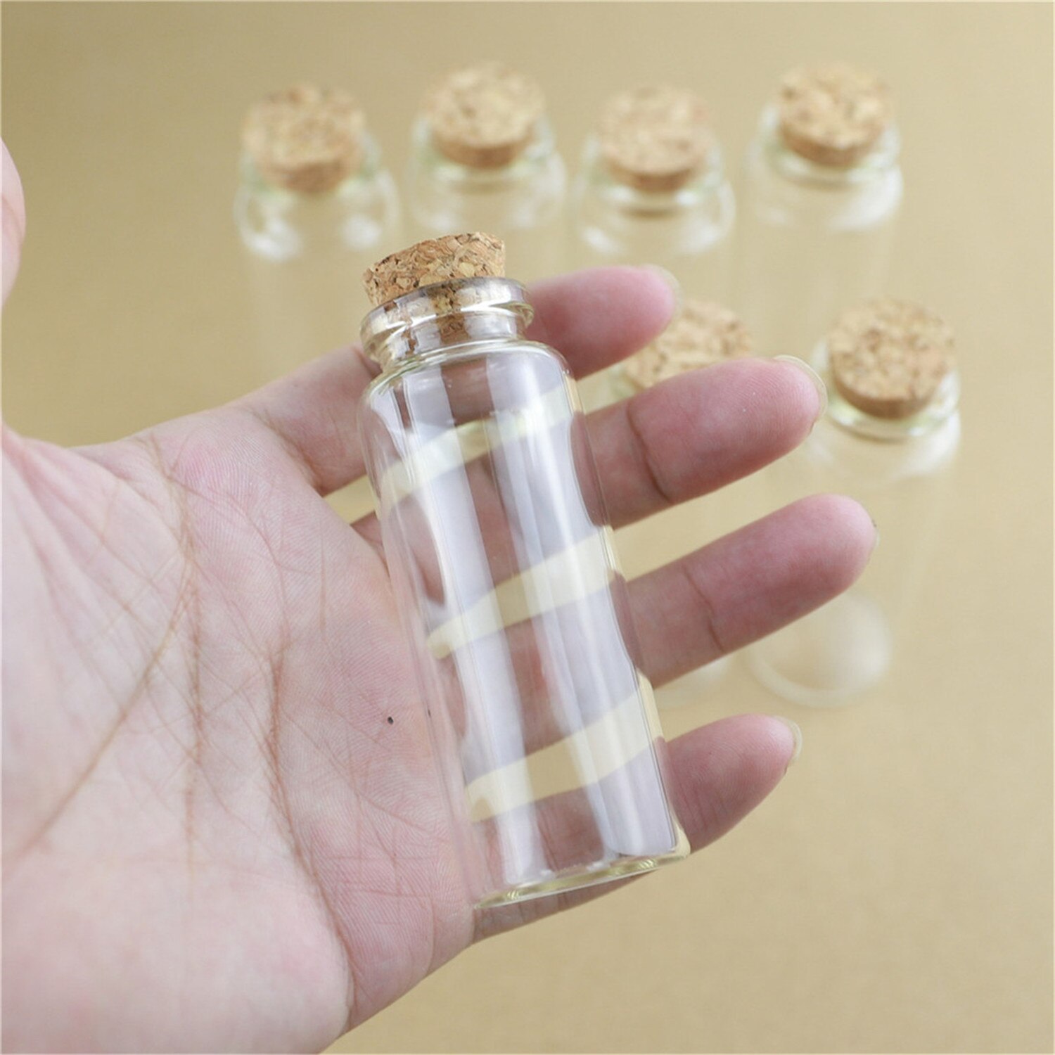 Set De 10 Tarros De Vidrio Miniatura 1/12 Para Casa De Muñecas – Botellas Con Tapón De Corcho, Accesorios De Cocina