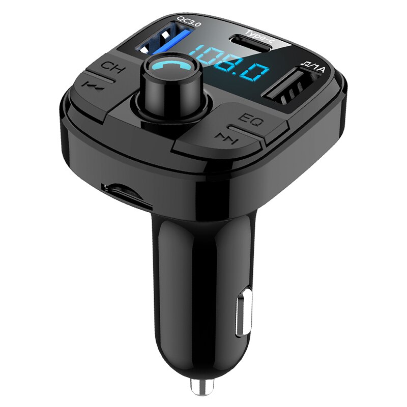 Onever Bluetooth 5.0 Fm Transmitter Car Kit MP3 Modulator Auto-oplader QC3.0 Dubbele Usb Met Led Rooster Screen Eq Modus: Default Title