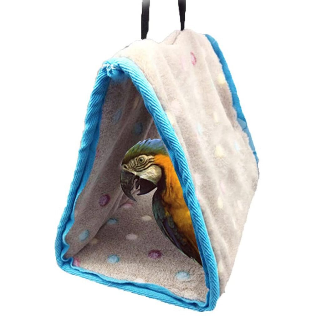 Papuga bawełniany hamak zimowy zwierzę domowe legowisko z bawełny ciepły trójkątna zabawka artykuły dla ptaków papuga przenośny ptak wisząca zabawka