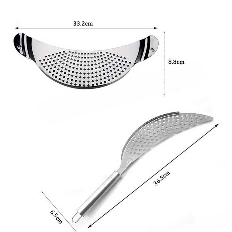 Filtro de agua para olla y olla de acero inoxidable, con empuñaduras de mano empotradas, colador para Pasta, fideos y verduras