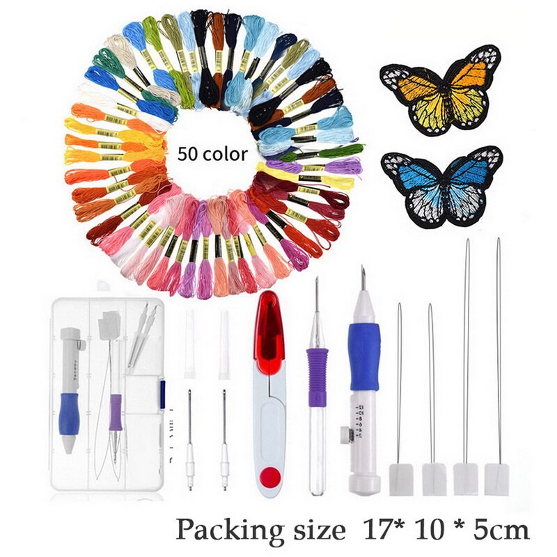 Magic Embroidery Pen Punch Needle Kit Craft Embroidery Threads Cross Stitch Embroidery DIY Knitting Sewing Accessory Tools: 3