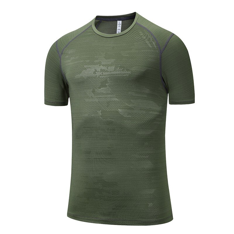 Märke sportskjorta män fitness crossfit sommartröjor andas homme gym t-shirt o-ringad kortärmad bodybuilding träning cl: Grön / Xl