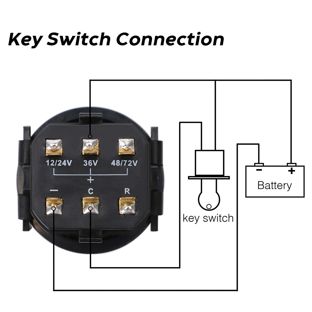 Universal Round LCD Hour Meter With LED Battery Indicator Gauge 12V 24V 36V 48V 72V