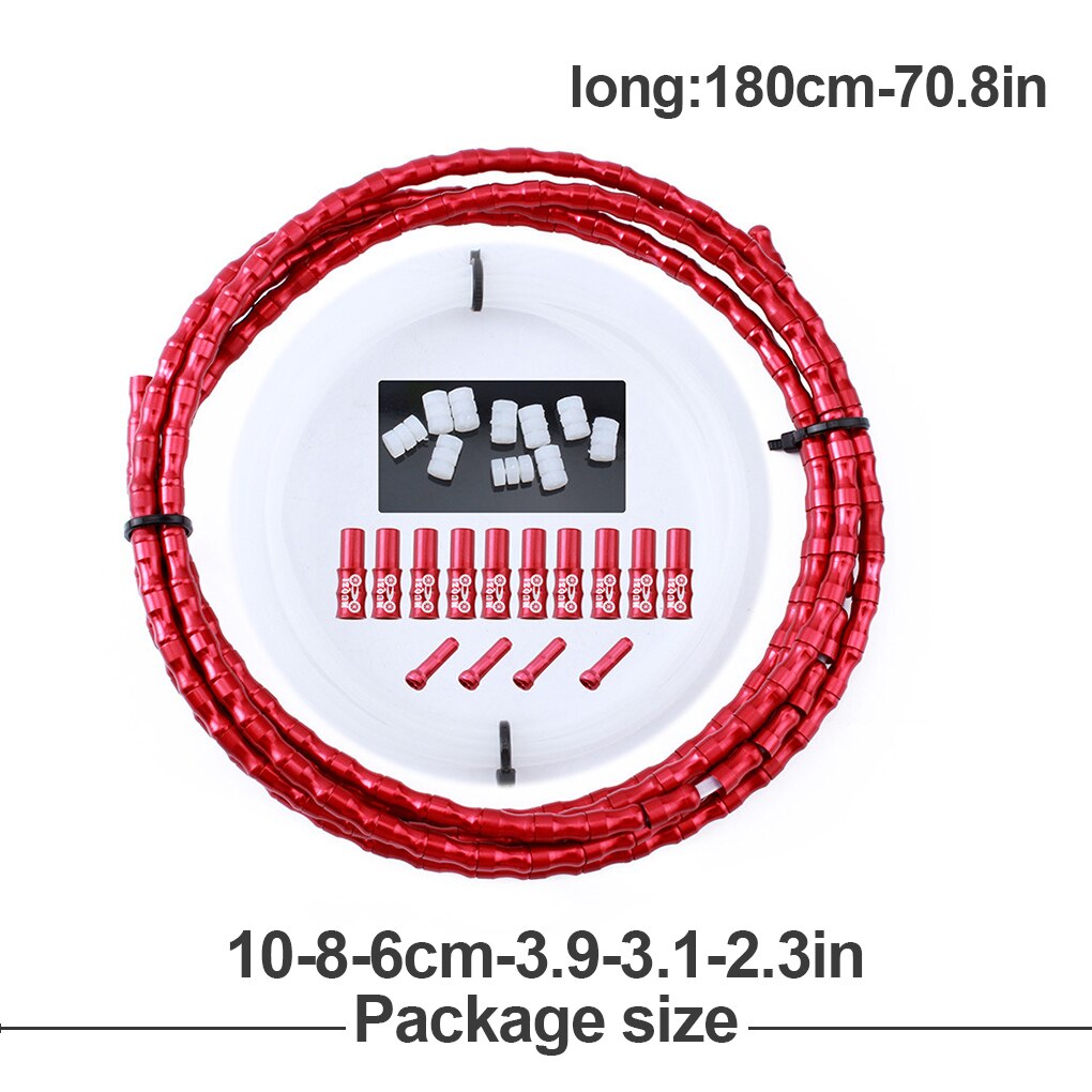 Bicycle Brake Cable Aluminum Alloy Shifting Wires Line 1 Set Cycling Equipment Replacement for MTB Road Bike 2.5m/black: 1.8m red