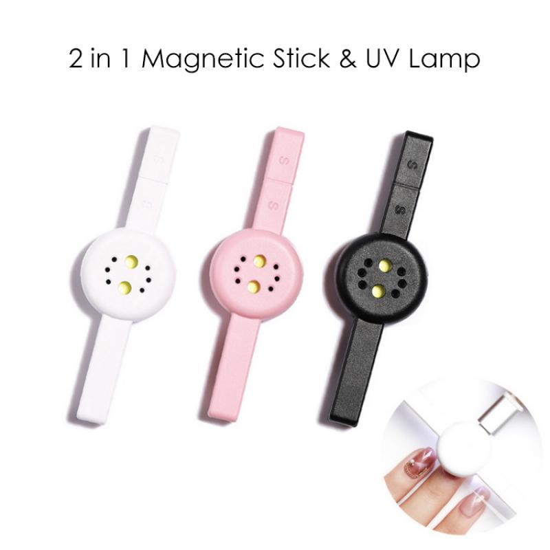 2 in 1 Magnetische Stok 3W Nail Dryer UV Lamp Met Mini USB Kabel Voor Cat Eye Nail Art gel Polish Curing Manicure Tool