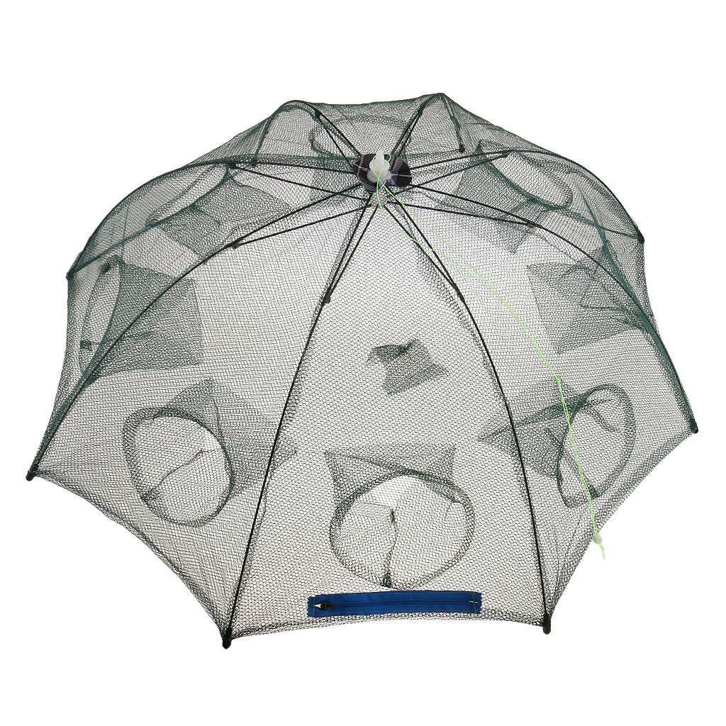 Portable Foldable Fishing Mesh Trap Net Prawn Shrimp Crayfish Lobster Bait 4-12 Holes