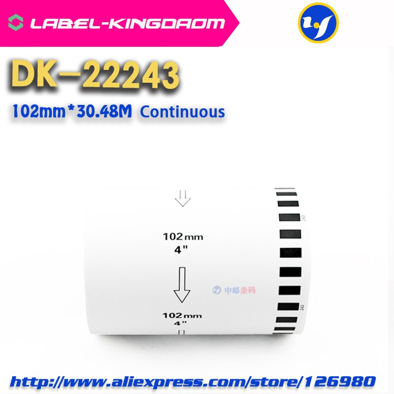 5 Refill Rolls Compatible DK-22243 Label 102mm*30.48M Continuous Compatible for Brother QL-1060 Label Printer White Paper DK2243