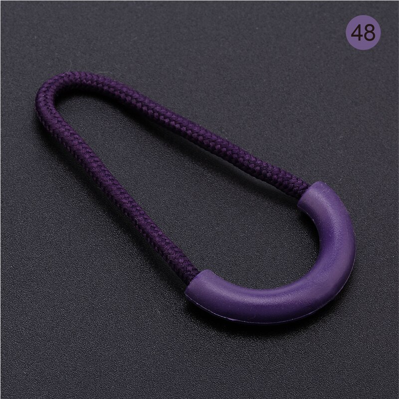 100Pcs Zipper Pull Cord Rope Pullers Zip Puller Replacement Ends Lock Zips Bags Clip Buckle Travel Accessories: purple