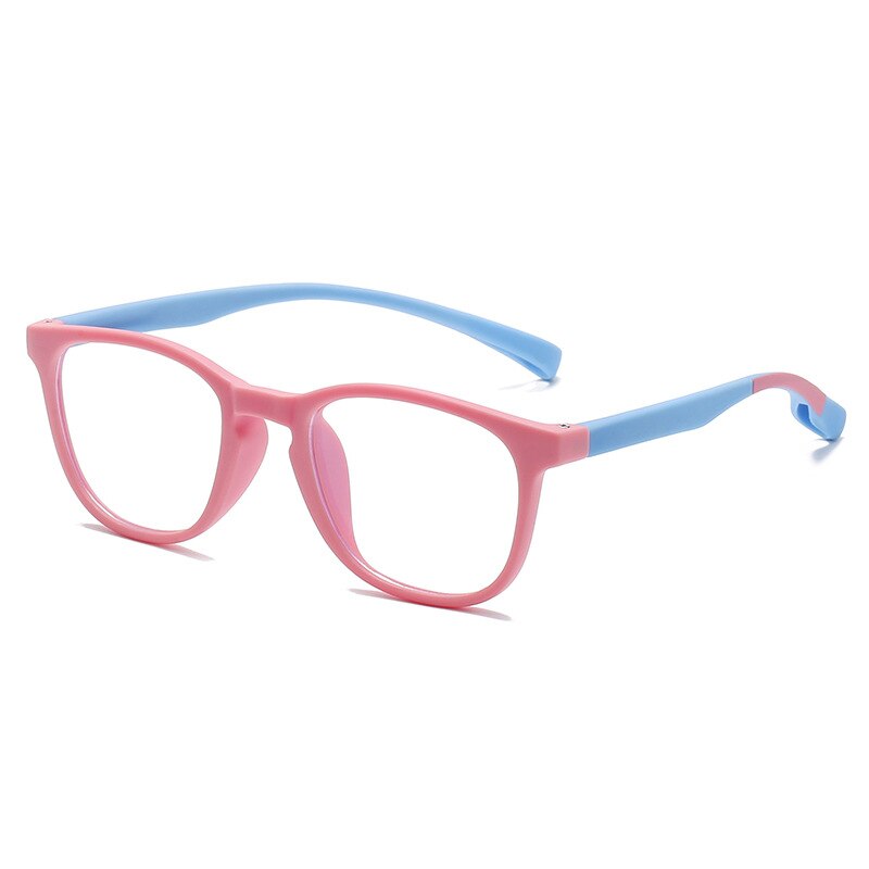 Gafas con montura de silicona suave para niños y niñas, lentes antirayos azules, Protector de ojos, montura de vidrio, lentes transparentes