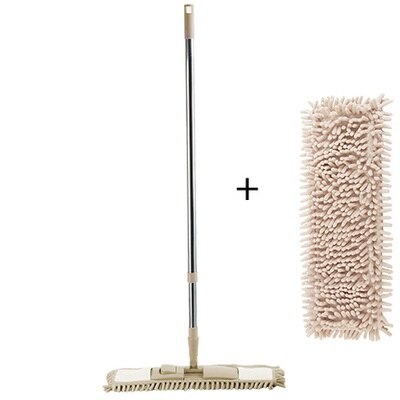 Vadrouille Chenille Moper pour plancher de lavage Wonderlife nettoyage de la maison vadrouilles paresseux outils propres tige de peinture chiffon de lavage en plastique: brown and 1 pad