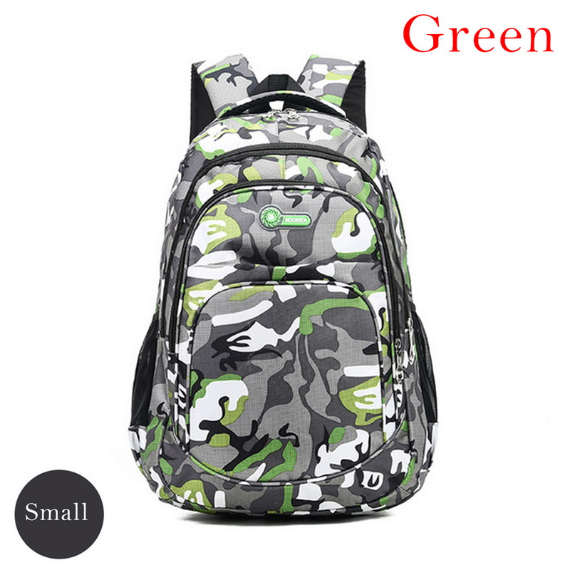 2 tailles Camouflage sacs d'école imperméables pour filles garçons orthopédiques enfants sacs à dos enfants livre sac Mochila Escolar cartable: green small