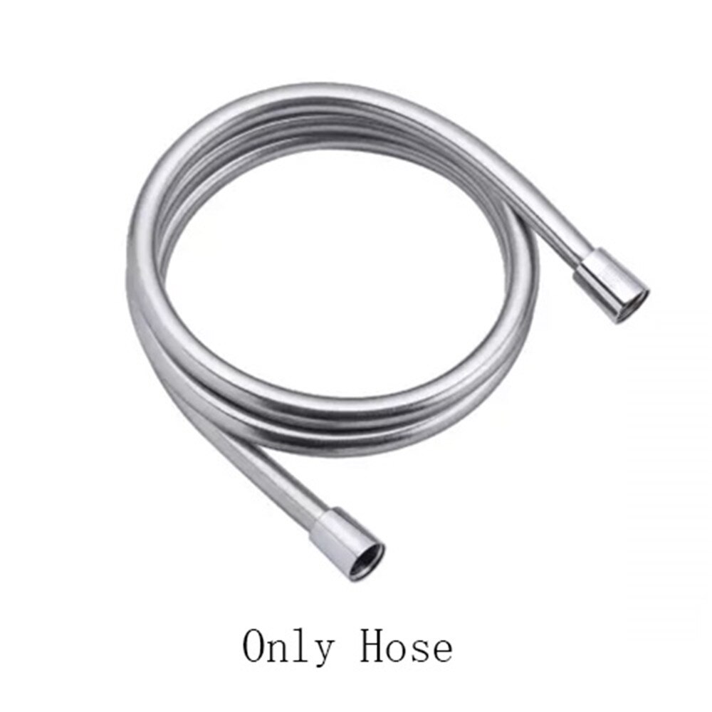 3 Modes Adjustment Handheld Shower Head Set 360° 120mm 53 Water Hole with PVC Matel Powerful Massage Shower: only Silver hose