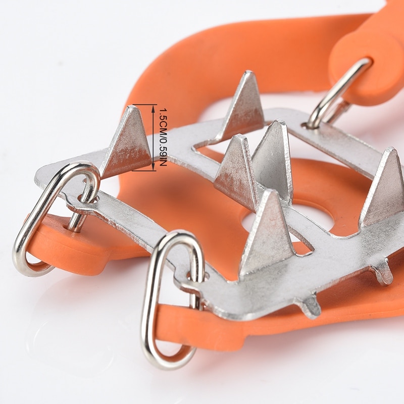 AUAU-18 Teeth Ice Gripper Spike for Shoes Anti Slip Climbing Snow Spikes Crampons Cleats Chain Claws