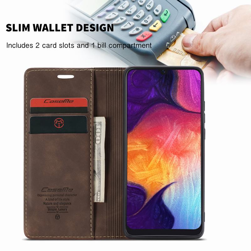 Luxe Magnetische Flip Leather Case Voor Samsung A50 EEN 50 Gevallen Cover Wallet Card Slots Bedrijf Vintage Boek Voor galaxy A50