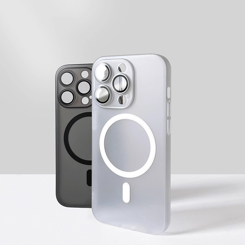 Capa Protetora à Prova de Choque Magsafe Magnetic Matte PC Ultrafino para iPhone 14, 15, 13, 12, 11 Pro Max