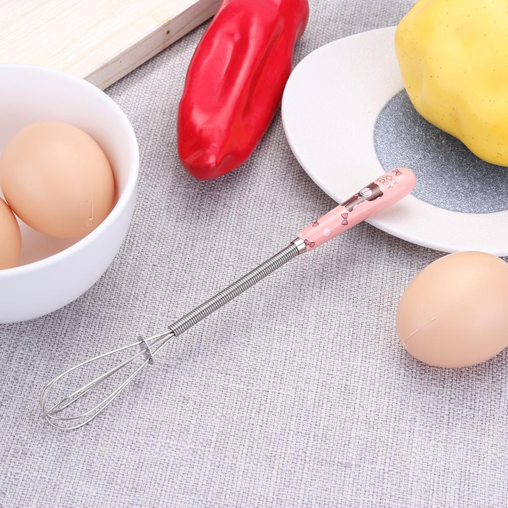 1 Uds herramienta de cocina batidor de acero inoxidable mezclador batidor de huevos batidor giratorio batidor de mano herramienta de estirado