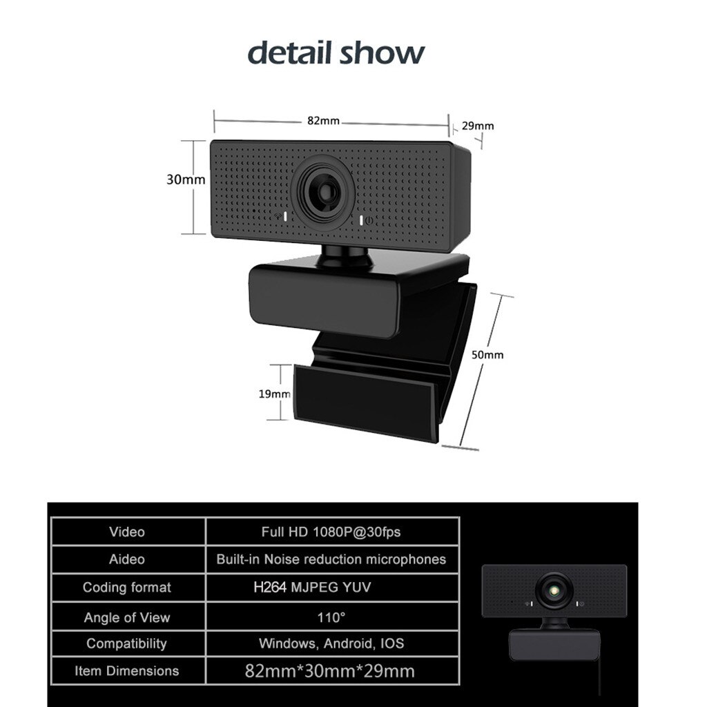 WebCam For Video Call Full HD 1080P Web Cam Desktop PC Video Calling Webcam Camera with Microphone Mic For Conference Work