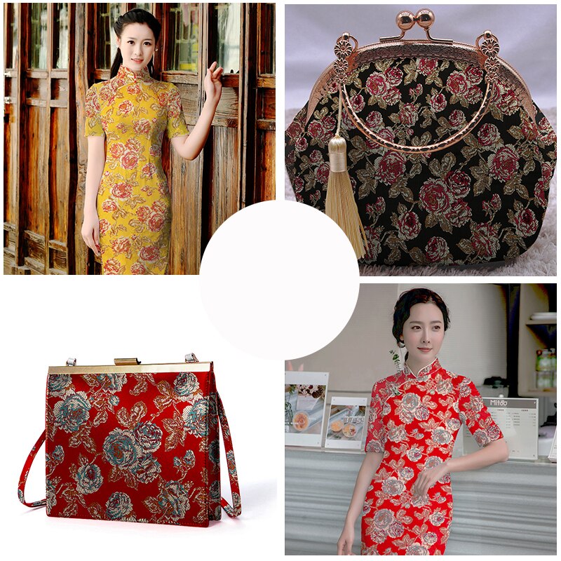 Raso chino tela brocado seda jacquard tejidos DIY material para costura de cheongsam y kimono