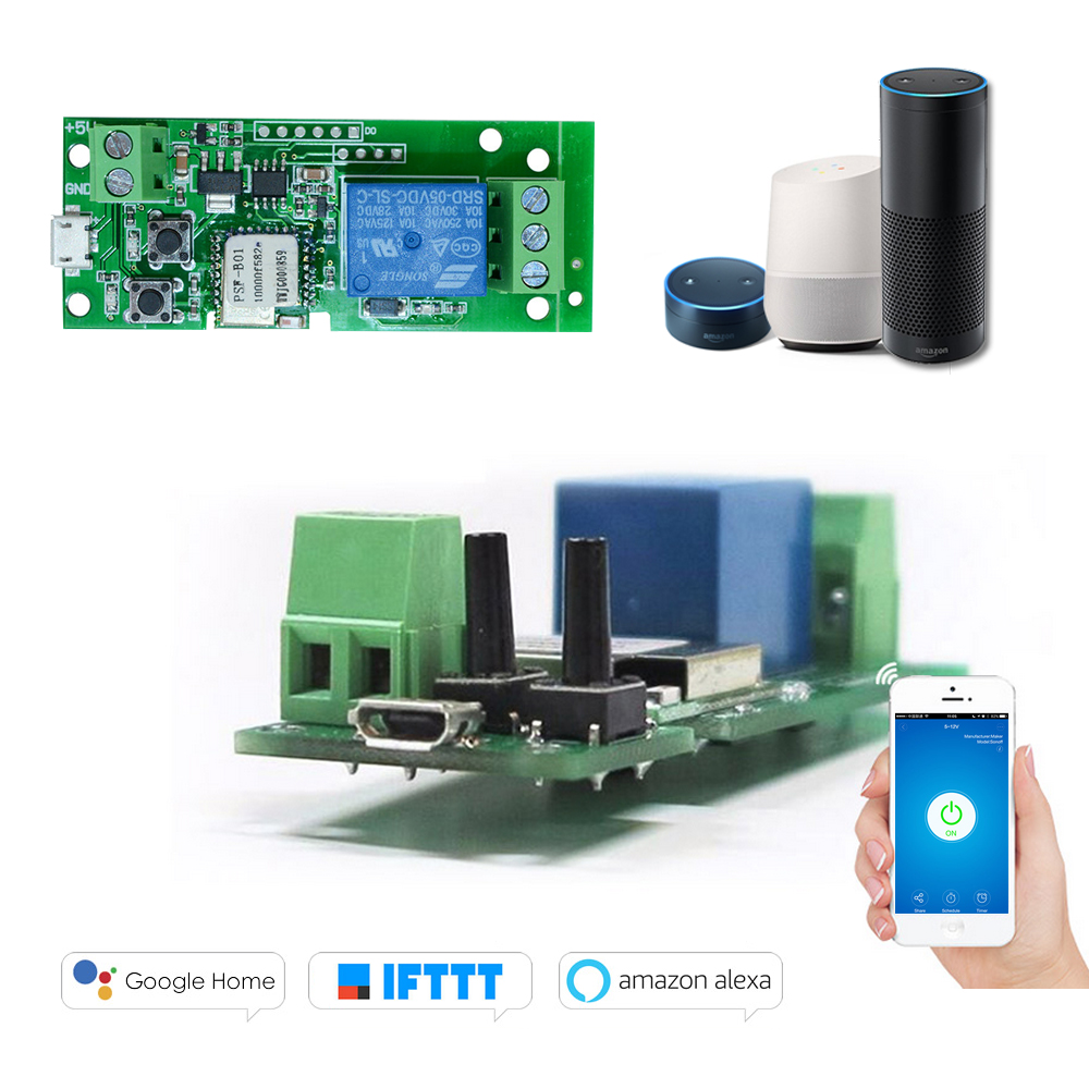 EWeLink USB DC5V Wifi Schakelaar Draadloze Relais Module Smart Home Automation Modules voor Toegangscontrole Systeem Tippen/Self- vergrendeling