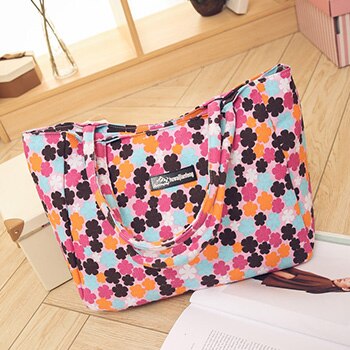 Mara Traum Damen Einzel Schulter Strand Taschen Wasserdichte Leinwand Zipper Faltbare Floral Gedruckt Stirp Einkaufstasche Tote Frauen