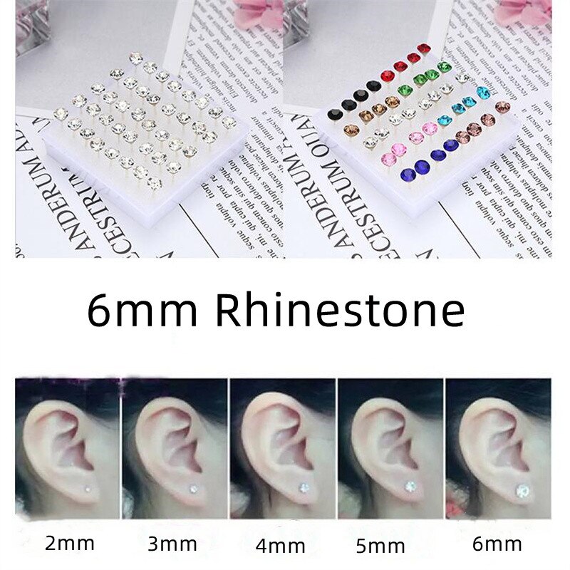 20 Paare 2 3 4 5 6mm Weiß Kristall Zucht Ohrringe einstellen Strass Ohrringe Bausatz Hochzeit Party Denkmal Schild jewlry Für Frauen