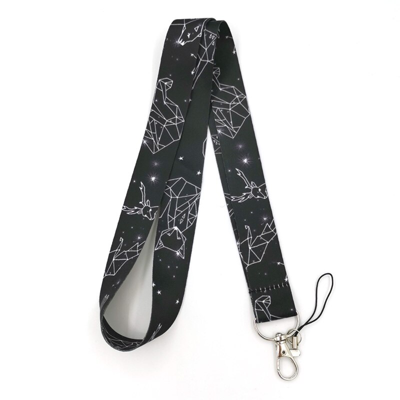 Starry Dier Nekriem Lanyard Sleutelhanger Voor Sleutels Usb Id-kaart Badge Houder Mobiele Telefoon Riemen Diy Hang Touw Accessoires: Long