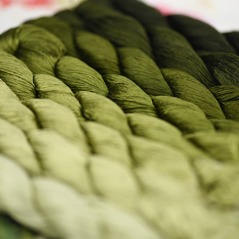 silk embroidery thread / 100% silk thread /hand embroidery embroider cross stitch/artichoke green/8 pure colors