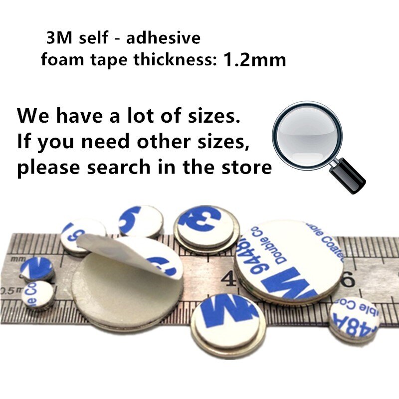 10 stk / part skive magnet 20 x 1 20 x 1.5 bælte med 3m selvklæbende  n52 ndfeb magnet 20 x 1 dia 20 x 2 magnetisk standard
