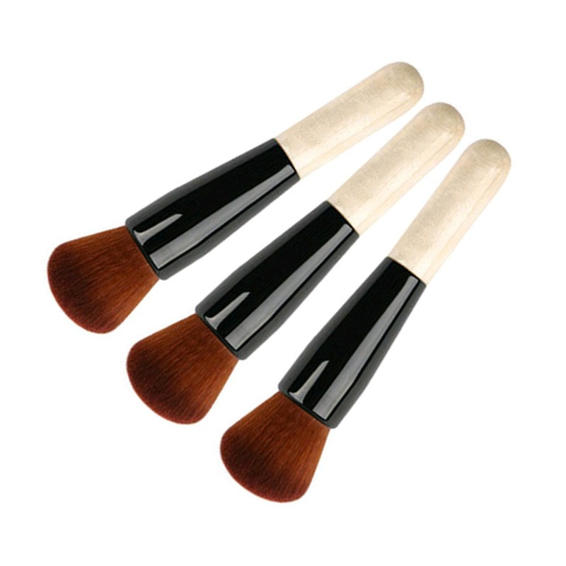 Brochas de maquillaje de lujo, pincel plano superior para base, pincel grande para reparación de cara, brocha de contorno para crema líquida en polvo