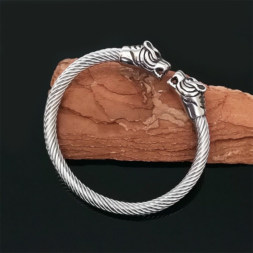 Vargarmband i rostfritt stål smycken tillbehör vikingarmband herrarmband manschett armband kvinnligt armband: Vargarmband 6