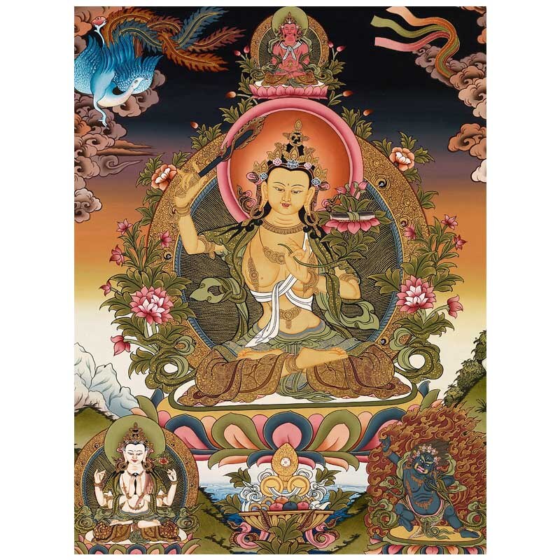 Tibetaanse Boeddhistische Thangka Tibet Boeddhistische decoratieve schilderijen woninginrichting schilderijen: 35x47cm No Frame