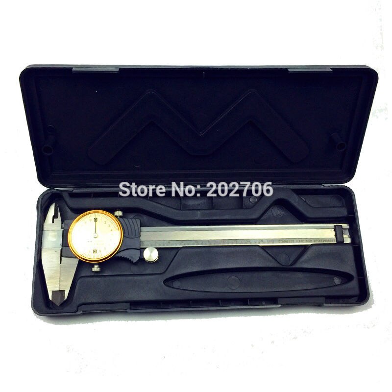 High accuracy 0-150mm 6inch stainless steel dial caliper 150mm Shock proof dial vernier caliper micrometer measuring tool